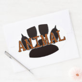 Sticker Ovale Empreinte de patte d'animal noir (Enveloppe)