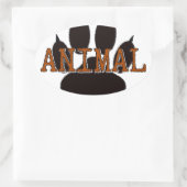 Sticker Ovale Empreinte de patte d'animal noir (Sac)