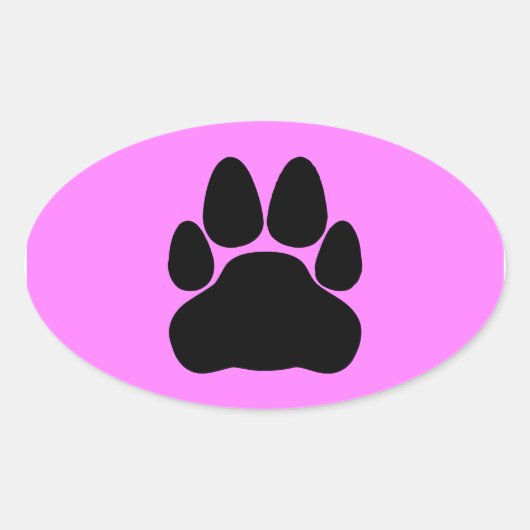 Sticker Ovale Empreinte de patte de chat noir (Devant)