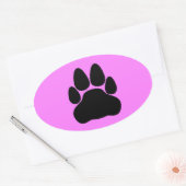Sticker Ovale Empreinte de patte de chat noir (Enveloppe)