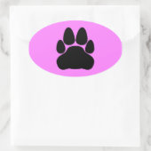 Sticker Ovale Empreinte de patte de chat noir (Sac)