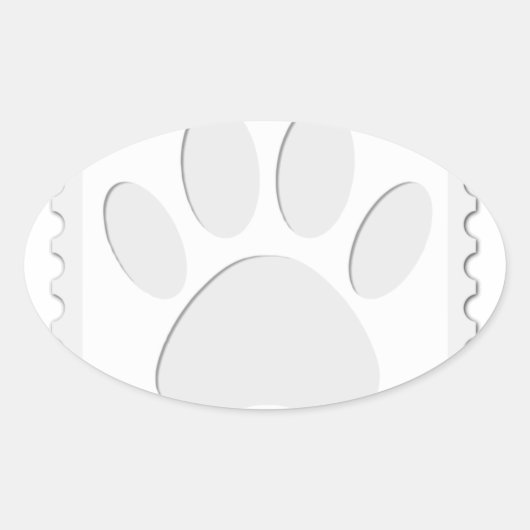 Sticker Ovale Empreinte de patte de chien coupé (Devant)