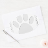 Sticker Ovale Empreinte de patte de chien coupé (Enveloppe)
