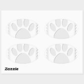 Sticker Ovale Empreinte de patte de chien coupé (Feuille)
