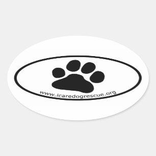 Sticker Ovale Empreinte de patte de chien de délivrance de chie