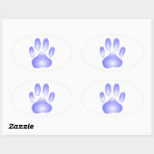 Sticker Ovale Empreinte de patte de chien de verre (Feuille)