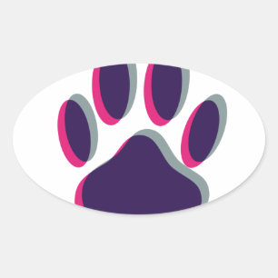 Sticker Ovale Empreinte de patte de chien flou
