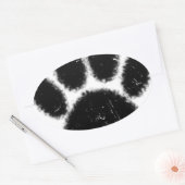 Sticker Ovale Empreinte de patte De Chien Rough Et Distressed (Enveloppe)