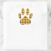 Sticker Ovale Empreinte de patte de chien Tartan (Sac)