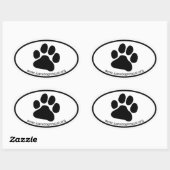 Sticker Ovale EMPREINTE DE PATTE de chiens Secourus ICARE (Feuille)