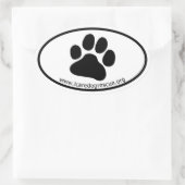 Sticker Ovale EMPREINTE DE PATTE de chiens Secourus ICARE (Sac)
