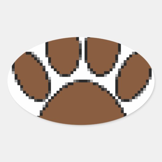 Sticker Ovale Empreinte de patte Pixel Dog (Devant)