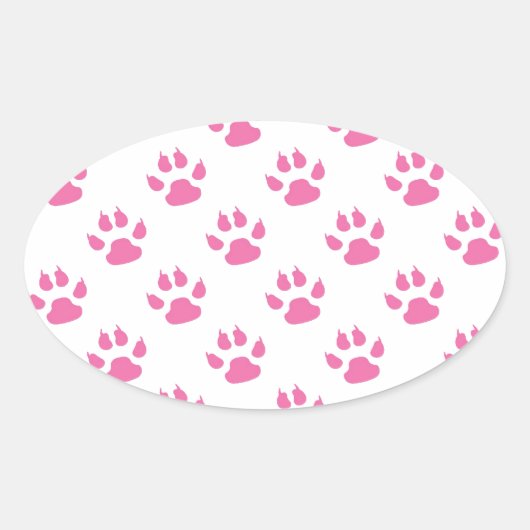 Sticker Ovale Empreinte de patte rose kitty (Devant)