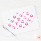 Sticker Ovale Empreinte de patte rose kitty (Enveloppe)