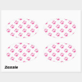 Sticker Ovale Empreinte de patte rose kitty (Feuille)