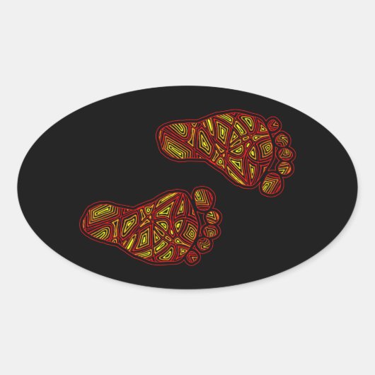 Sticker Ovale Empreintes bébé (Devant)