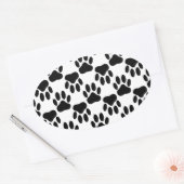 Sticker Ovale Empreintes de pattes de chiens haut et bas (Enveloppe)