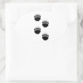 Sticker Ovale Empreintes de pattes de l'ours noir (Sac)