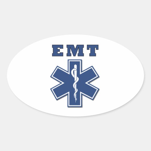 Sticker Ovale EMT Star of Life (Devant)