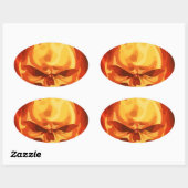 Sticker Ovale En feu (Feuille)
