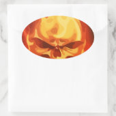 Sticker Ovale En feu (Sac)