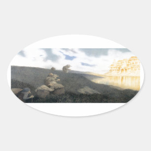 Sticker Ovale En route pour Troll Castle