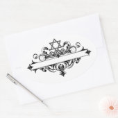 Sticker Ovale En-tête juif vintage (Enveloppe)