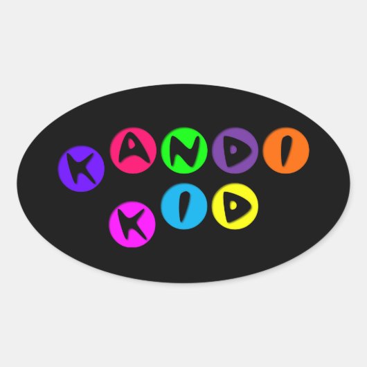 Sticker Ovale Enfant Kandi personnalisable (Devant)
