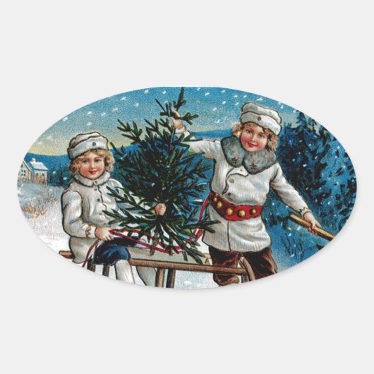 Sticker Ovale Enfants (Devant)