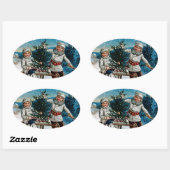 Sticker Ovale Enfants (Feuille)