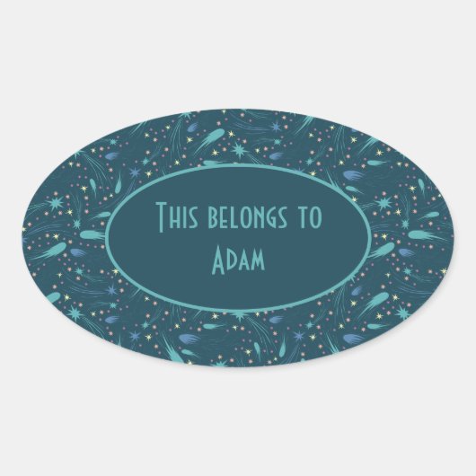 Sticker Ovale Enfants Tirant Star Comet Starry Sky Starlight (Devant)