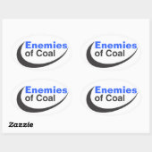 Sticker Ovale Ennemis du charbon (Feuille)