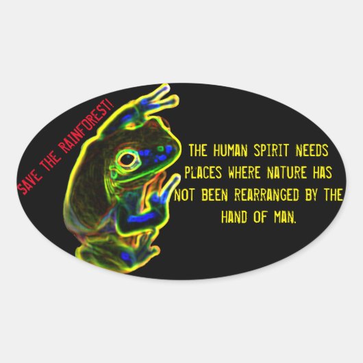 Sticker Ovale Enregistrer l'autocollant Rainforest (Devant)
