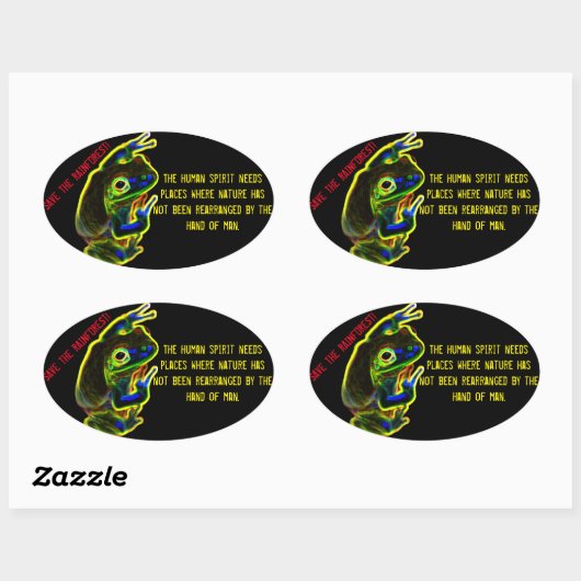 Sticker Ovale Enregistrer l'autocollant Rainforest (Feuille)