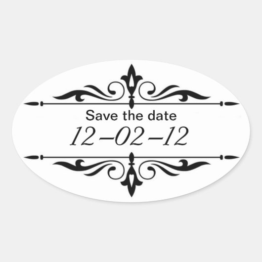 Sticker Ovale Enregistrer l'étiquette de date (Devant)