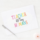 STICKER OVALE ENSEIGNANT DE PETITS HUMAINS (Enveloppe)