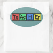 Sticker Ovale Enseignant en Eléments couleurs (Sac)