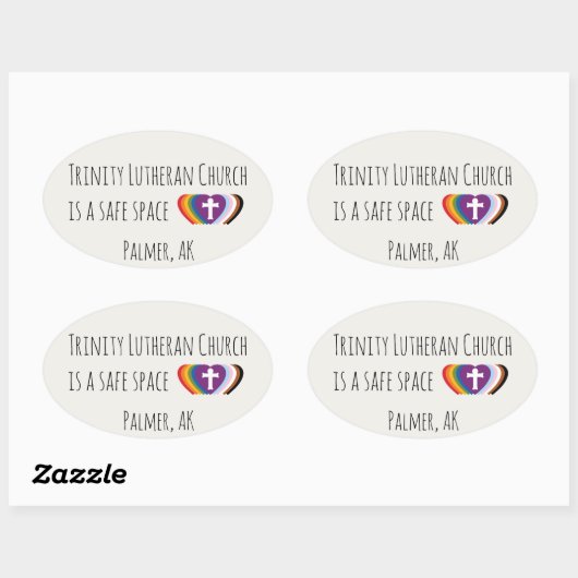 Sticker Ovale Ensemble d'autocollants Trinity Safe Space (Feuille)