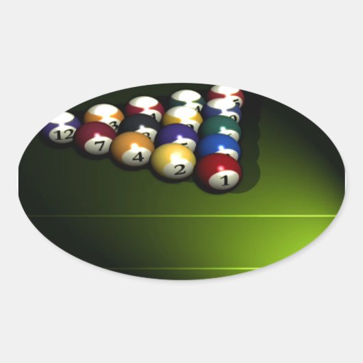 Sticker Ovale Ensemble de boules de piscine (Devant)