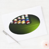 Sticker Ovale Ensemble de boules de piscine (Enveloppe)