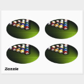 Sticker Ovale Ensemble de boules de piscine (Feuille)