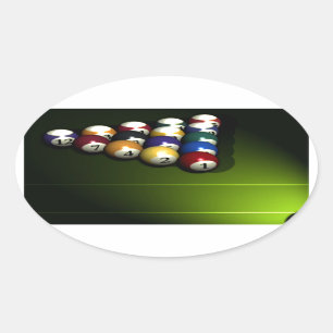 Sticker Ovale Ensemble de boules de piscine