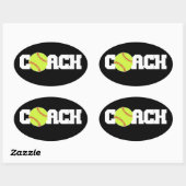 Sticker Ovale Entraîneur de softball (Feuille)