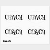 Sticker Ovale Entraîneur de volley-ball (Feuille)