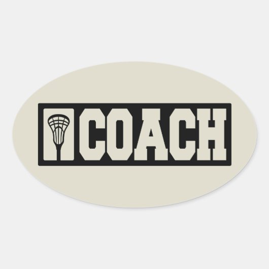 Sticker Ovale Entraîneur - Lacrosse (Devant)