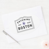 Sticker Ovale Entrée Boston MA (Enveloppe)