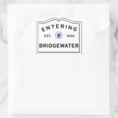 Sticker Ovale Entrée de la ville de BRIDGEWATER MA (Sac)