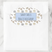 Sticker Ovale Entreprise Watercolor Sea Shells (Sac)