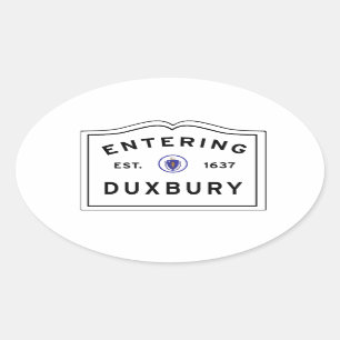 Sticker Ovale Entrer dans la ville de DUXBURY mA
