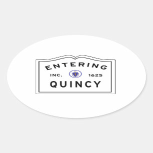 Sticker Ovale Entrer dans la ville de Quincy le Massachusetts